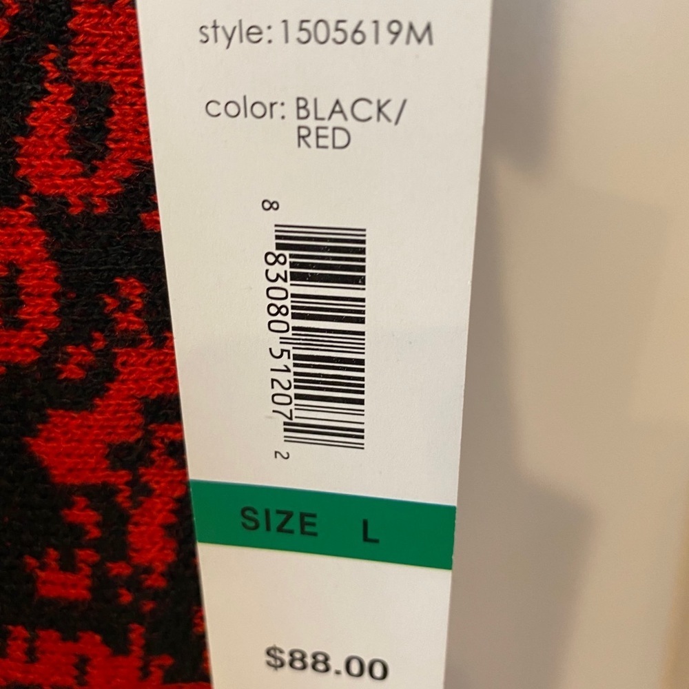 Madison Leigh Black Red A-Line Sweater Dress - Size M, L - Picture 3 of 11